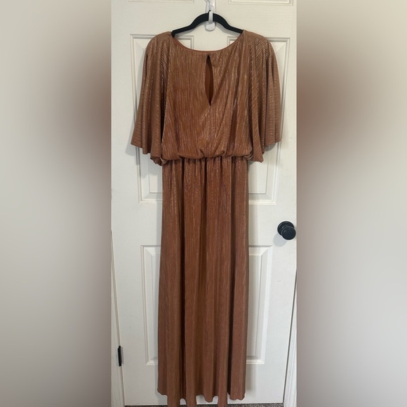 See and Be Seen Bronze Maxi Dress. Size Small. - Picture 4 of 8